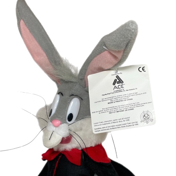 Vintage Looney Tunes Bugs Bunny Vampire Dracula Halloween Plush - Picture 7 of 9